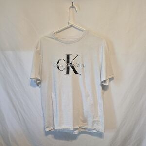 Calvin Klein Jeans White Short-Sleeve Logo Tee